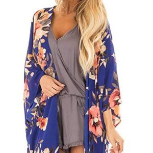 $5 SALE Floral Print Kimono Sheer